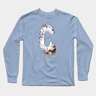 Name Initial Letter C and Rooster Long Sleeve T-Shirt